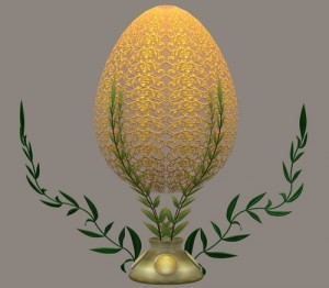 Un esempio di uovo ornamentale di Fabergé, orafo della Corte Imperiale dello Zar di Russia dal 1885