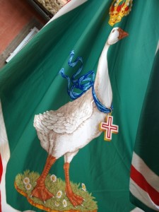 La bandiera della Contrada dell'oca