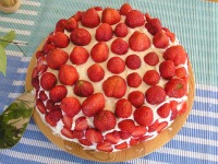 Un dessert di fragole e crema