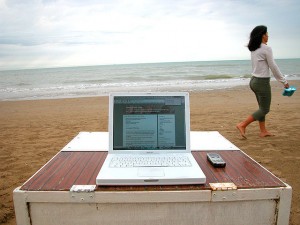Spiaggia senza tecnologia