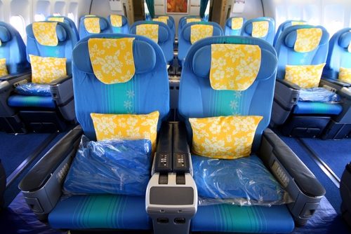 Sedili e coperte della Business Class