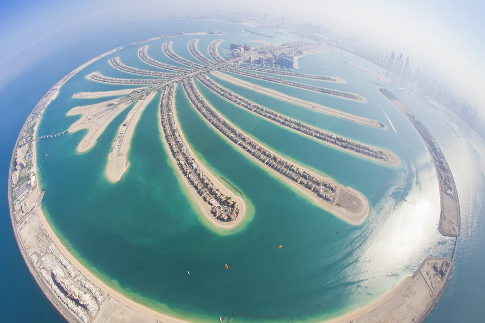 palm island dubai panoramica