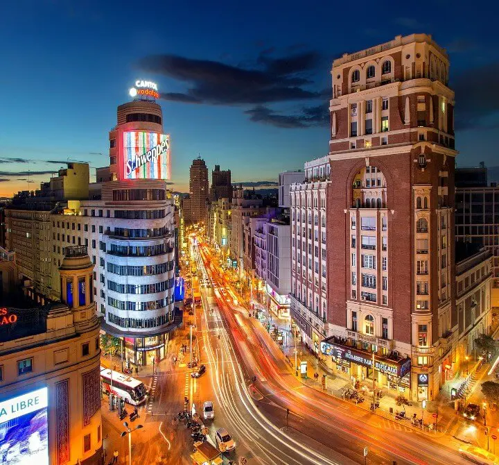 Gran Via, Madrid di notte