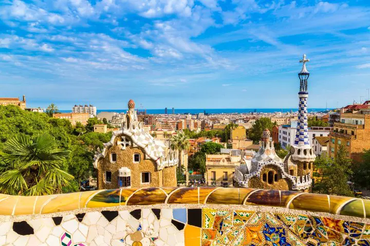 vista su Barcellona Catalogna da Parc Güell
