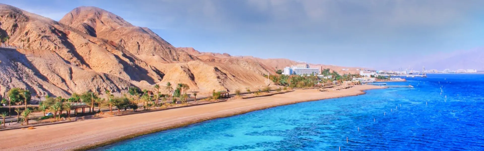 Vista città di Eilat, Mar Rosso e deserto